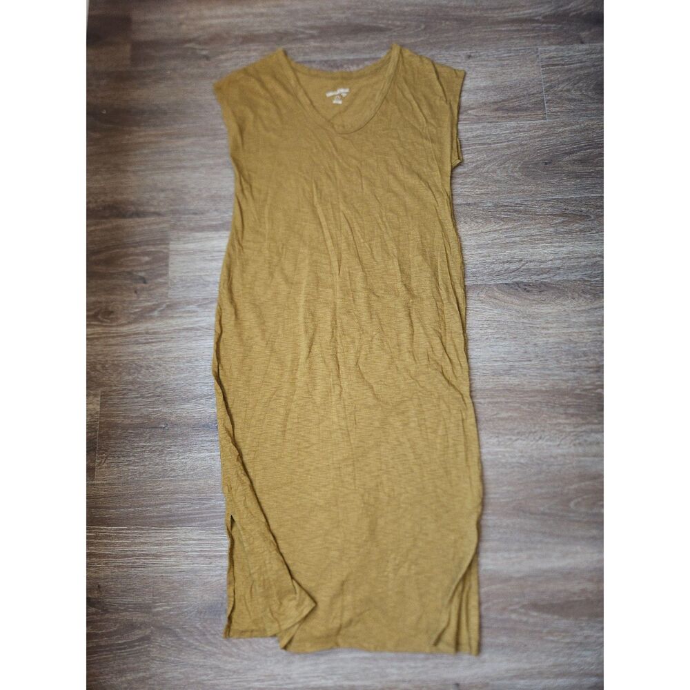 Universal Thread 100% Cotton Chartreuse Pullover Maxi Dress Large Sleeveless